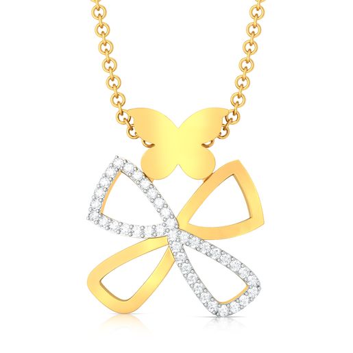 Open Wings Diamond Pendants