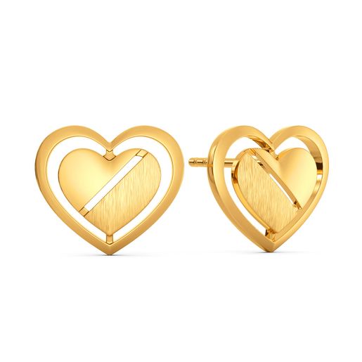 Parisian Hearts Gold Earrings