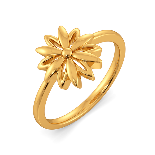 Serene Petals Gold Rings