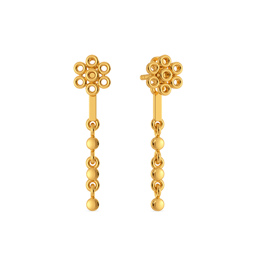 Midnight Bloom  Gold Earrings