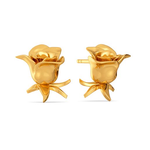 Dark Damask Gold Earrings