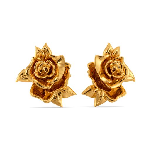 Rose Prose Gold Earrings