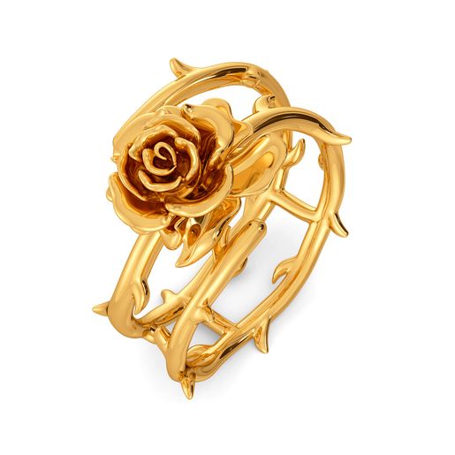 Roses N Thorns Gold Rings