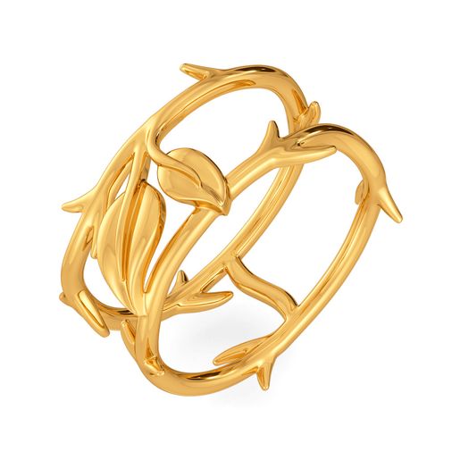 Rose Folioles Gold Rings
