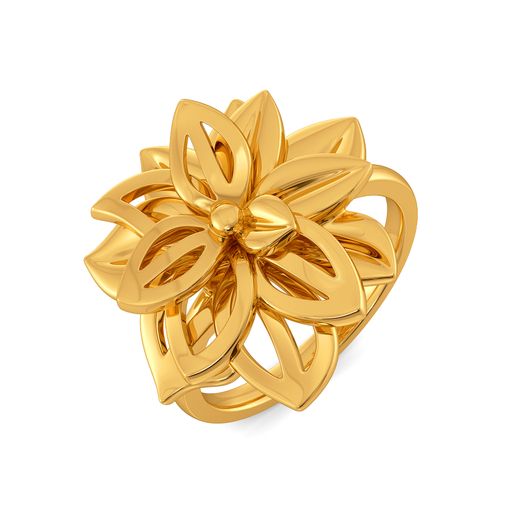 Flower Basket Gold Rings