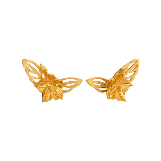 Floral Blur Gold Earrings