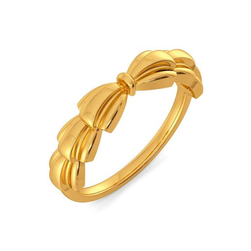 Bold Folds Gold Rings