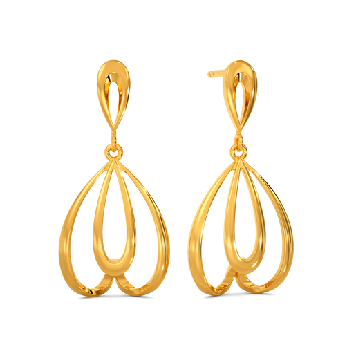 Dynamic Flounce Gold Earrings
