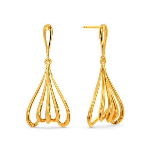 Bubble Burst  Gold Earrings