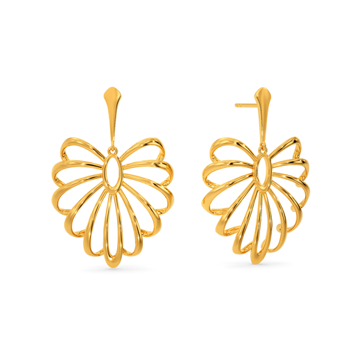 Exuberant Flounce Gold Earrings
