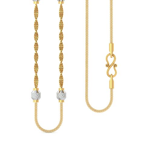 22k twisted snake chain with beads Gold Chains