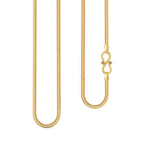 22kt Cylindrical box chain Gold Chains