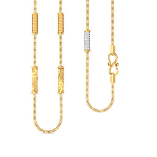 22kt square snake chain with cylindrical beads Gold Chains