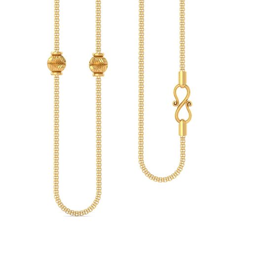 22kt sqaure snake chain with faceted ball Gold Chains