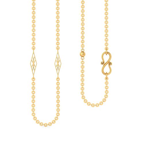 22kt Round Anchor with geometric beads Gold Chains