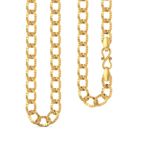 22kt Large Link Curb Textured Chain Gold Chains