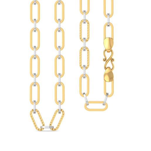 22kt Interlocked Rhodium Plated Oval Link Chain Gold Chains