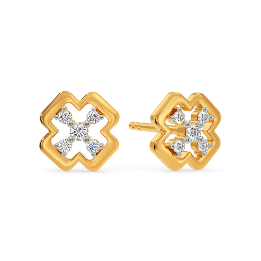 Cross Over Diamond Earrings