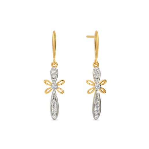 Floral Bowed Diamond Earrings