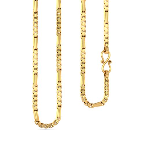 22kt Cylindrical Link Chain Gold Chains