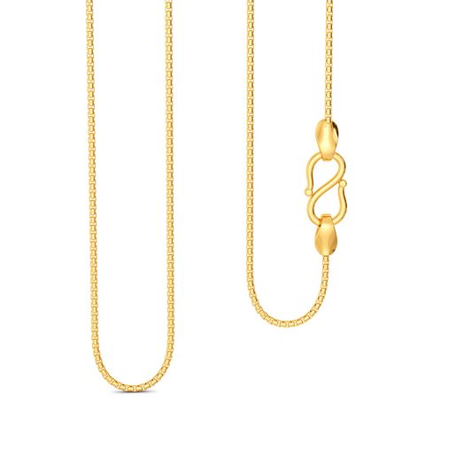 18kt Round Boxy Chain Gold Chains