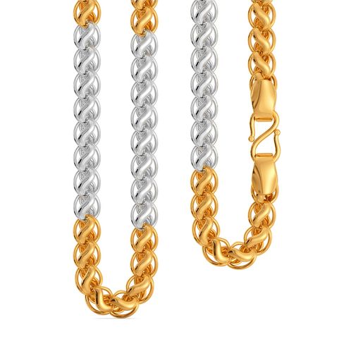 22kt Two Tone Swirl Motif Chain Gold Chains