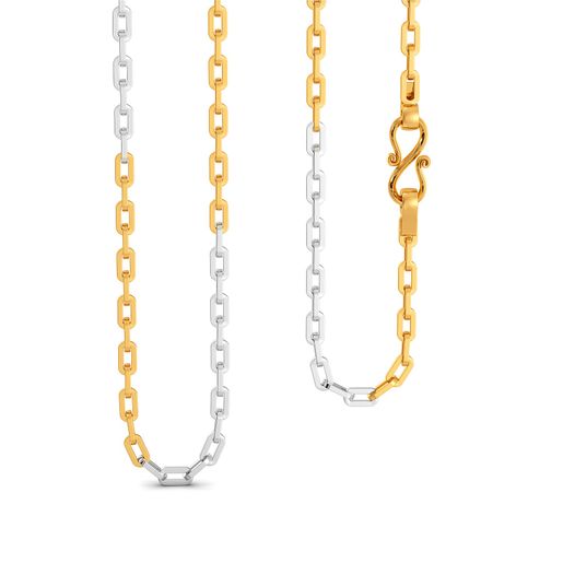 22kt Two Tone Flat Linked Anchor Chain Gold Chains