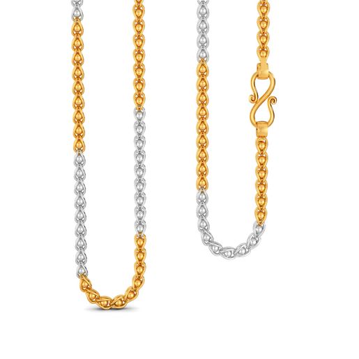 22kt Two Tone Caged Bead Link Chain Gold Chains
