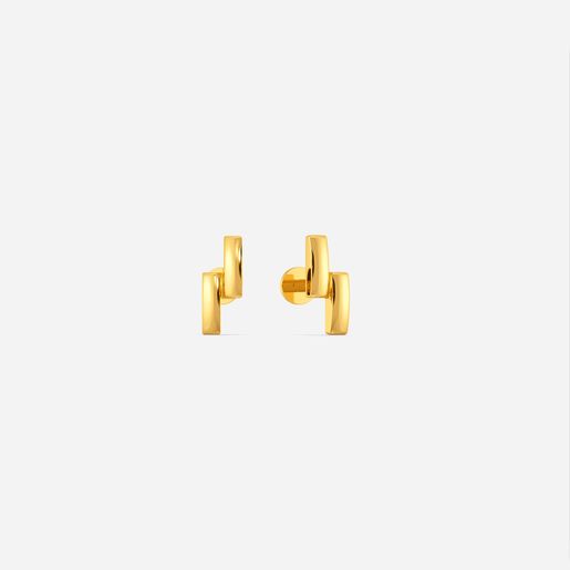 Chic Blocks Gold Earrings