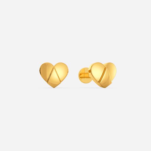 Hearty Grooves Gold Earrings