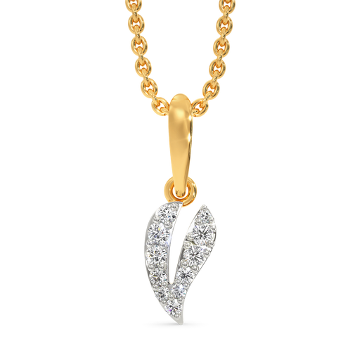 Leaf Charm Diamond Pendants