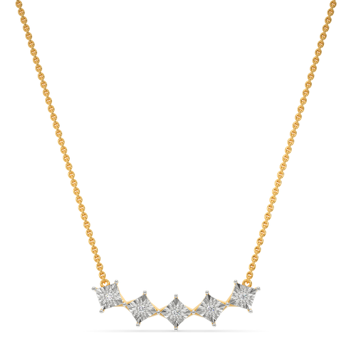 Penta Squared Diamond Necklaces