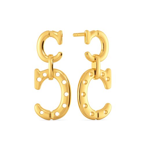 Curious As a Cat Gold Earrings