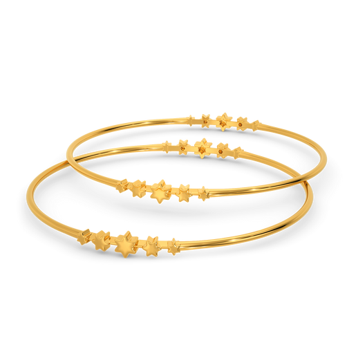 Stars All Around Pair of Gold Bangles