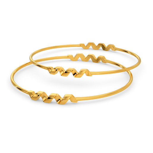 Coiled Pair of Gold Bangles