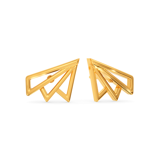 Crazy About Trey Gold Earrings