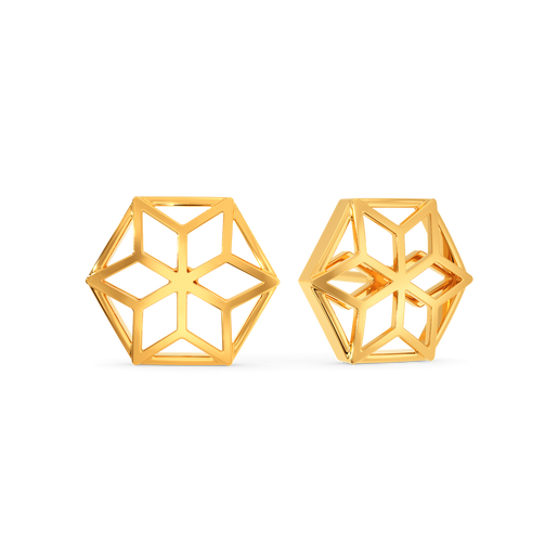 Hexa Chills Gold Earrings
