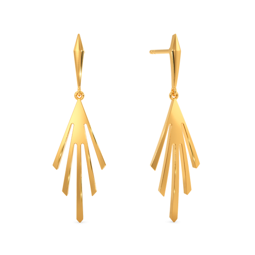 Powerful Fringe Gold Earrings