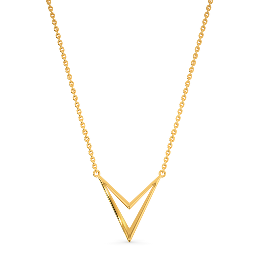 Shape Of Tri Gold Necklaces