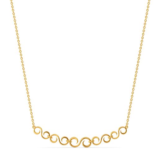 Cosmic Twirl Gold Necklaces