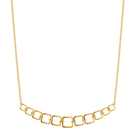 Flair of Squares Gold Necklaces