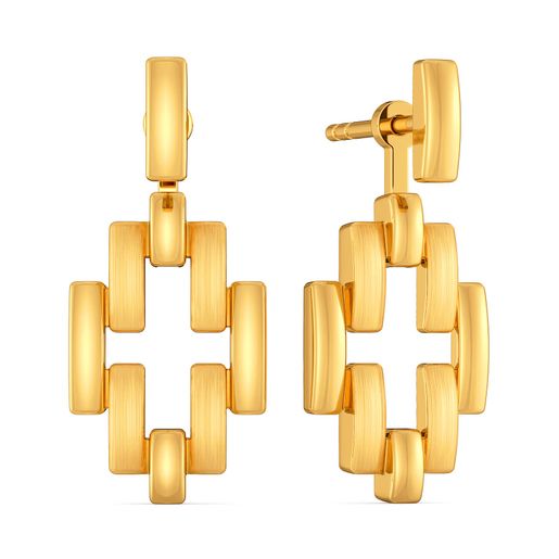 Dot N Dash Gold Earrings