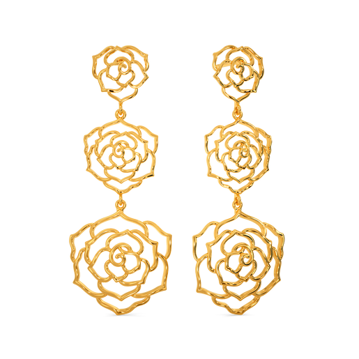 Rosy Reverie Gold Earrings