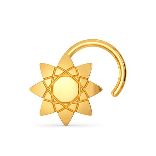 Ornate Atoms Gold Nose Pins