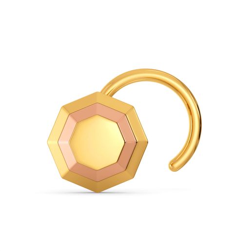 Ornate Octa Gold Nose Pins