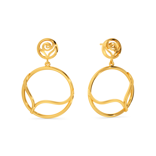 Hollow Shrubbery Gold Earrings