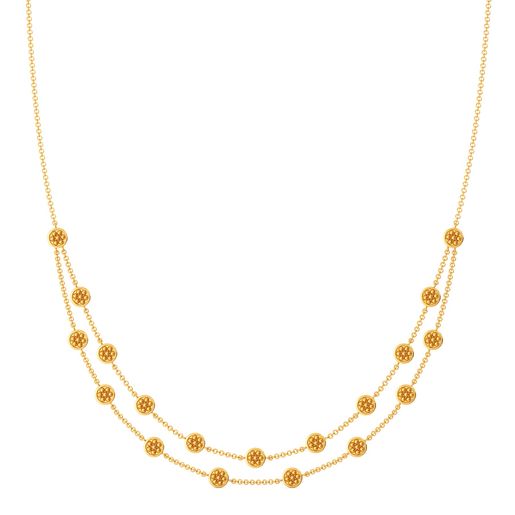 Floral Circles Gold Necklaces