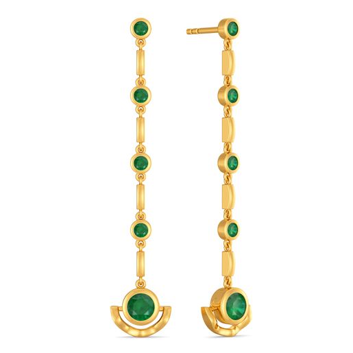 Green Gleam Gemstone Earrings