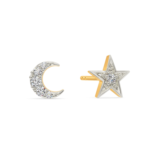 Moon N Star Diamond Earrings