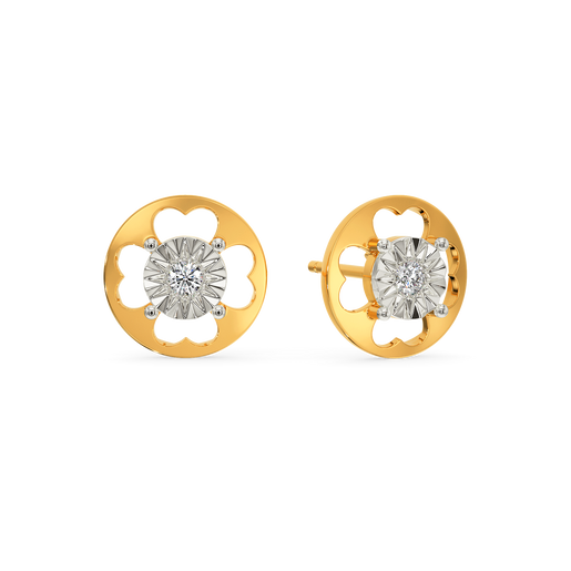 Floral Circle Diamond Earrings